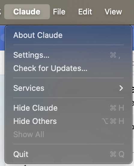 Claude Desktop Settings