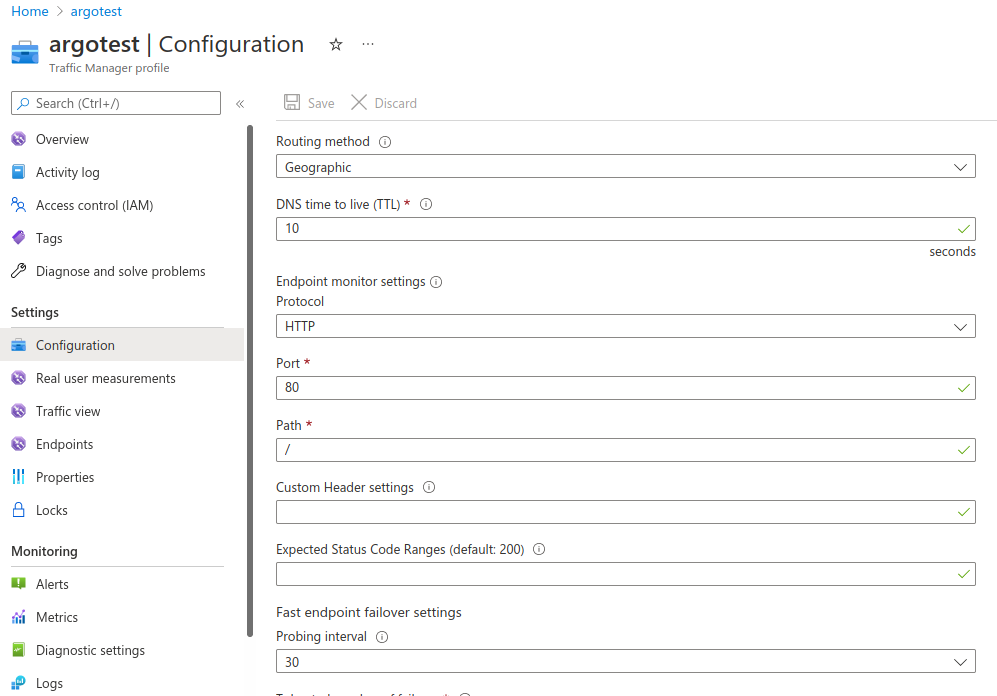 Argotest configuration