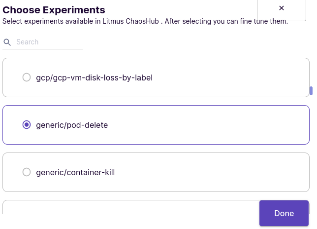 Choose experiment