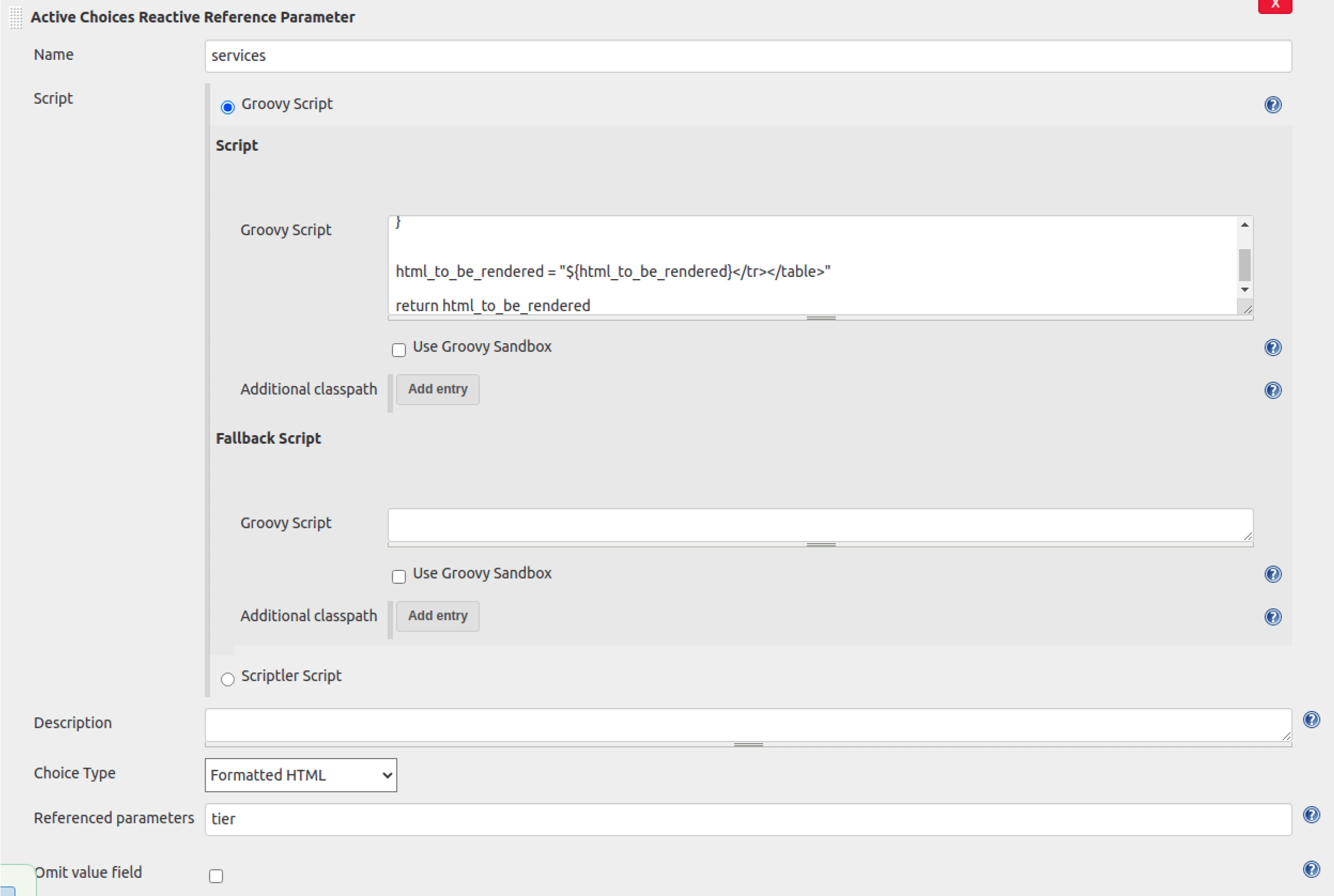 Configuring the Active Choices Reactive Reference Parameter