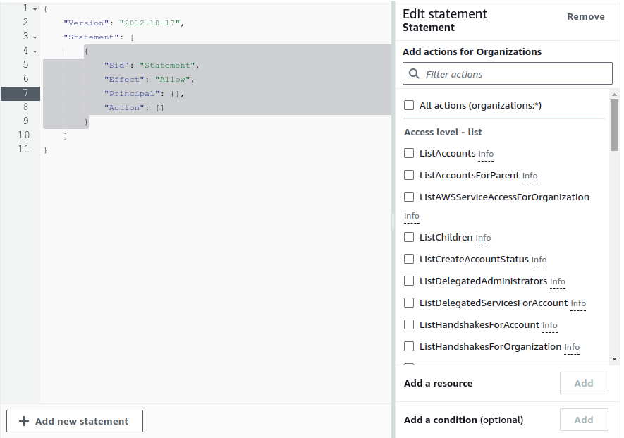 Delegated admin for AWS Organization