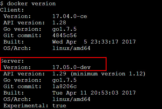 docker version