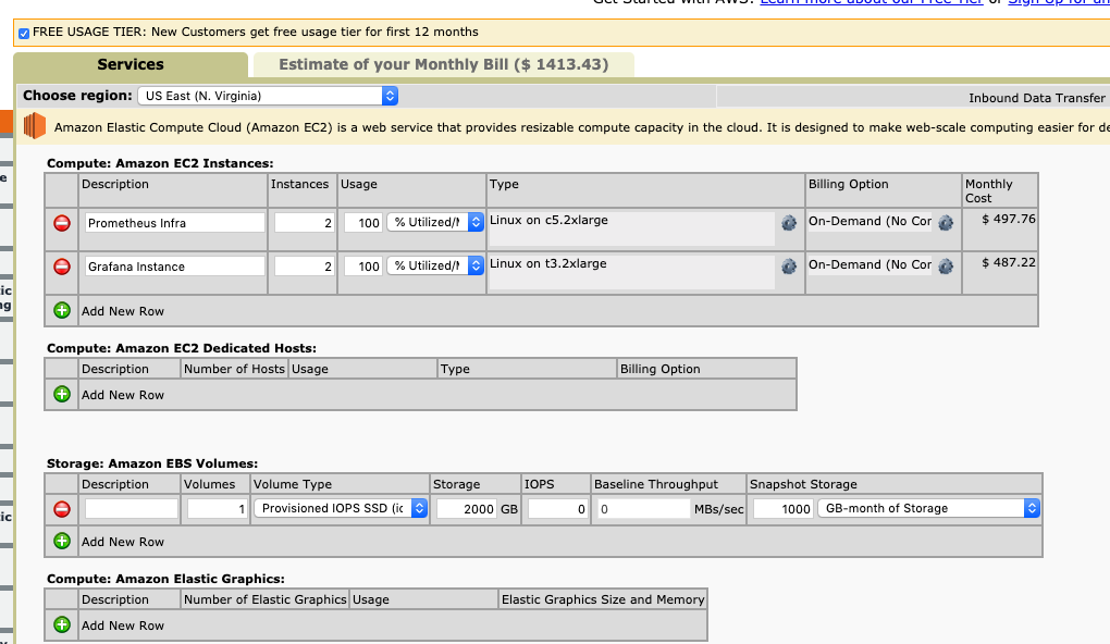 aws calculator screenshot